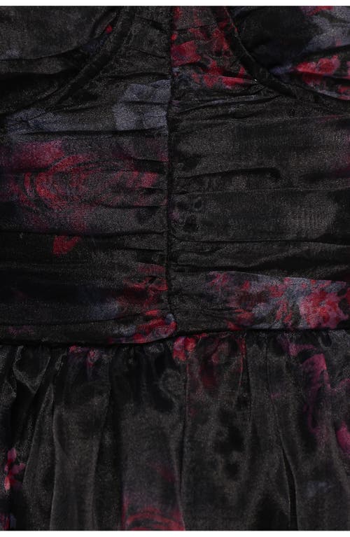 Petal And Pup Petal & Pup Floret Floral Underwire A-line Midi Dress In Black