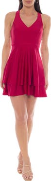 Jump Apparel V-Neck Skater Dress