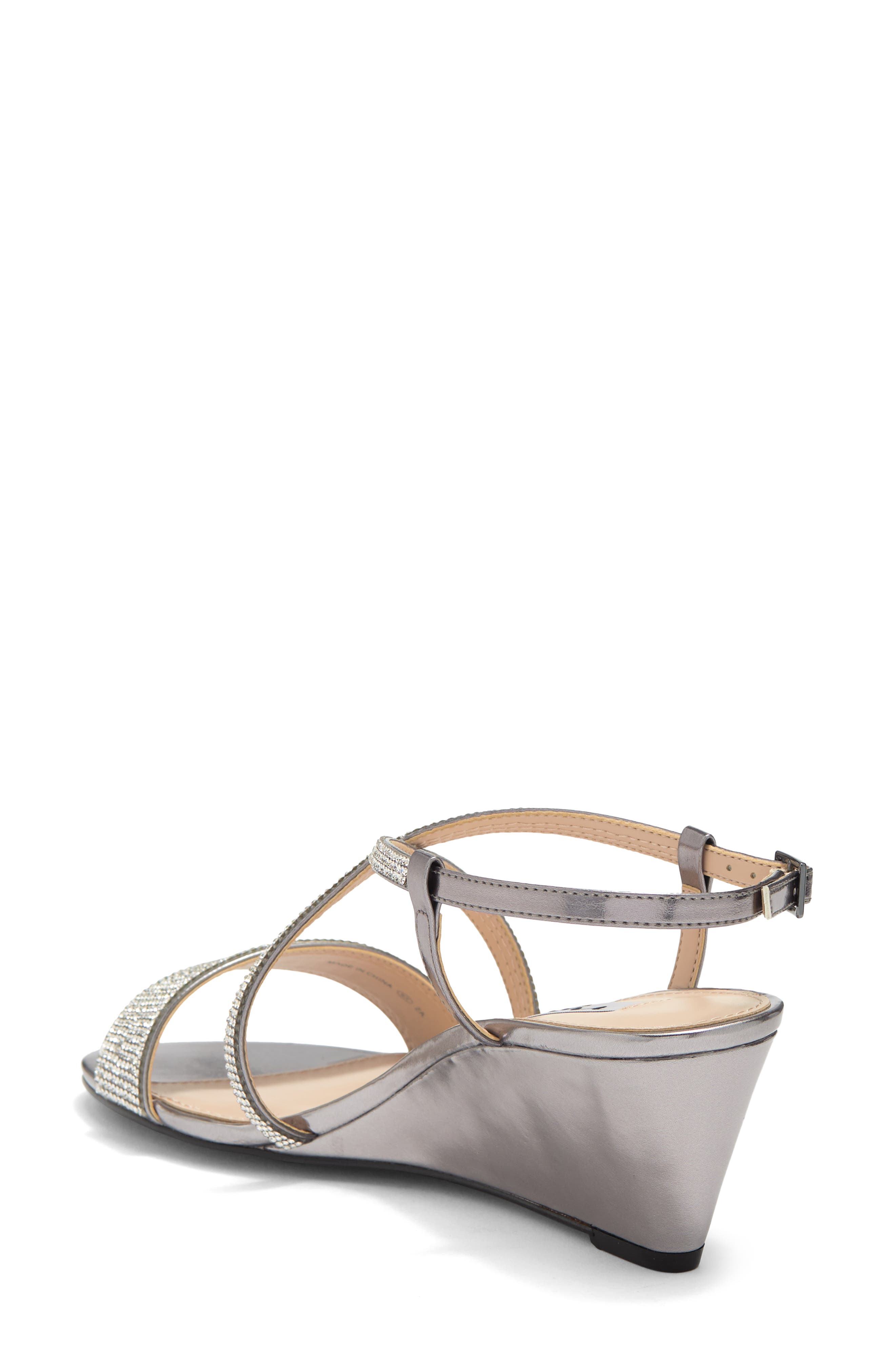 Nina Rhinestone Strappy Wedge Sandal, Alternate, color, 