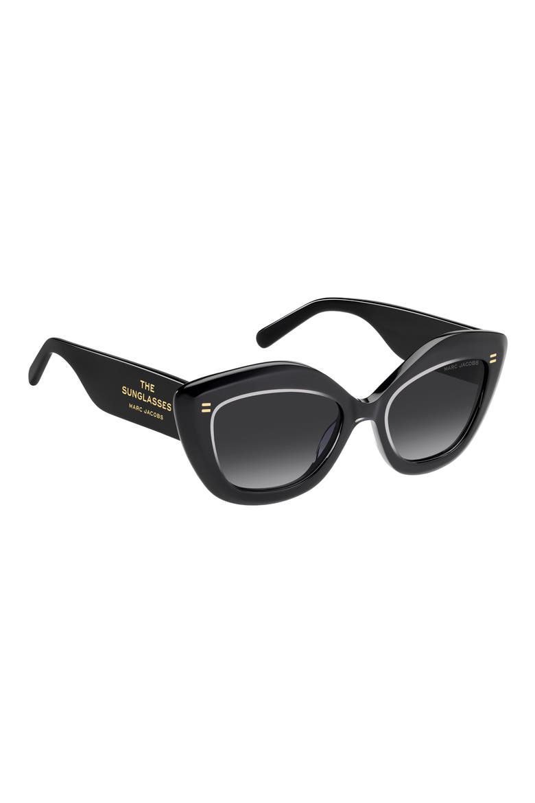 52mm Cat Eye Sunglasses, Alternate, color, CRYSTAL BLACK/ DARK GREY