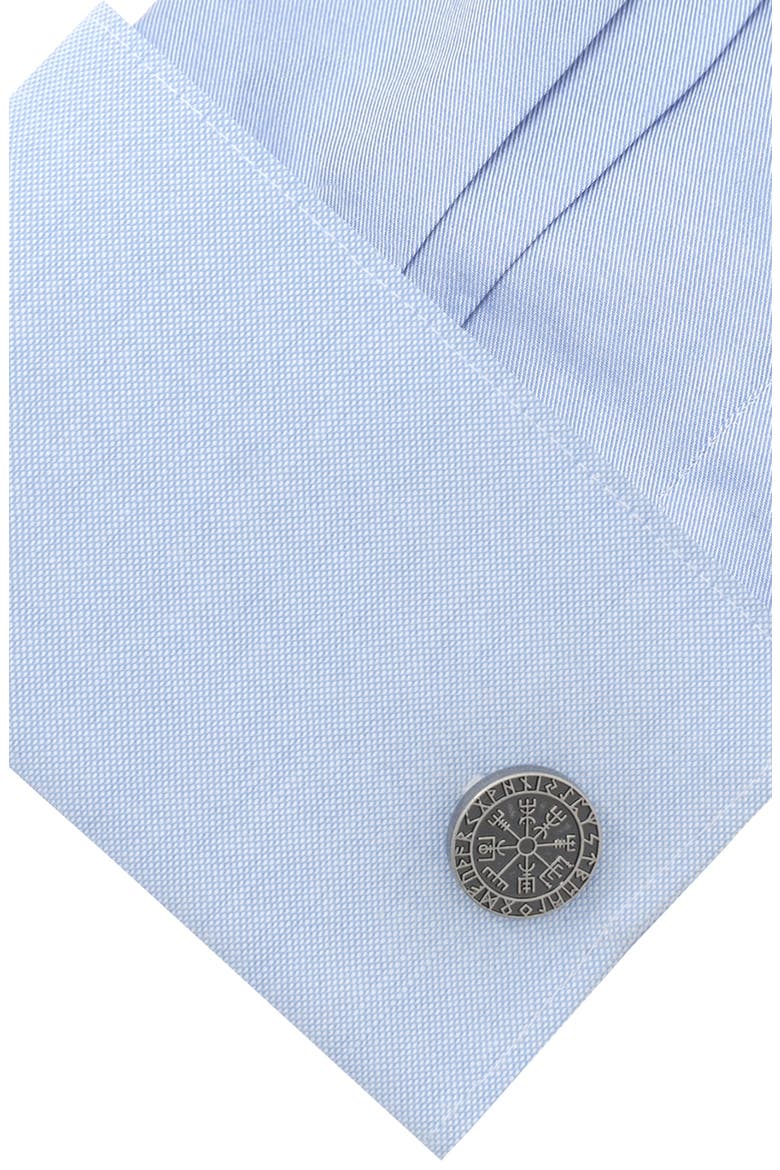 Viking Compass Cuff Links, Alternate, color, SILVER