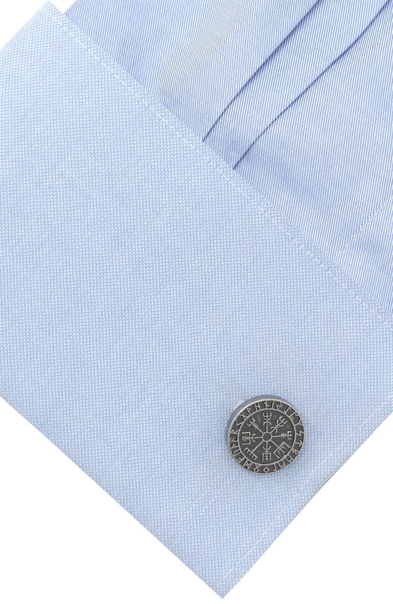 Cufflinks, Inc. Viking Compass Cuff Links, Alternate, color, Silver
