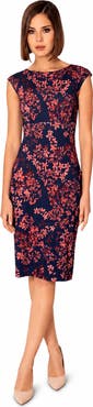 Alie Street London Sculpted Boatneck Floral Shift Dress