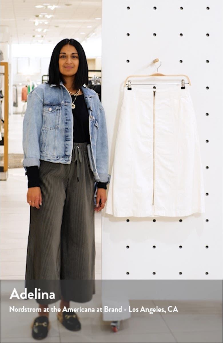 Rigid Denim Zip Midi Skirt, sales video thumbnail