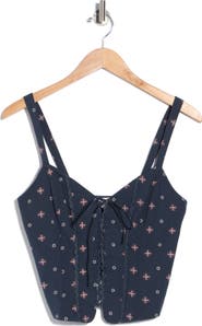 Good American x Dolly Parton Lace-Up Poplin Tank