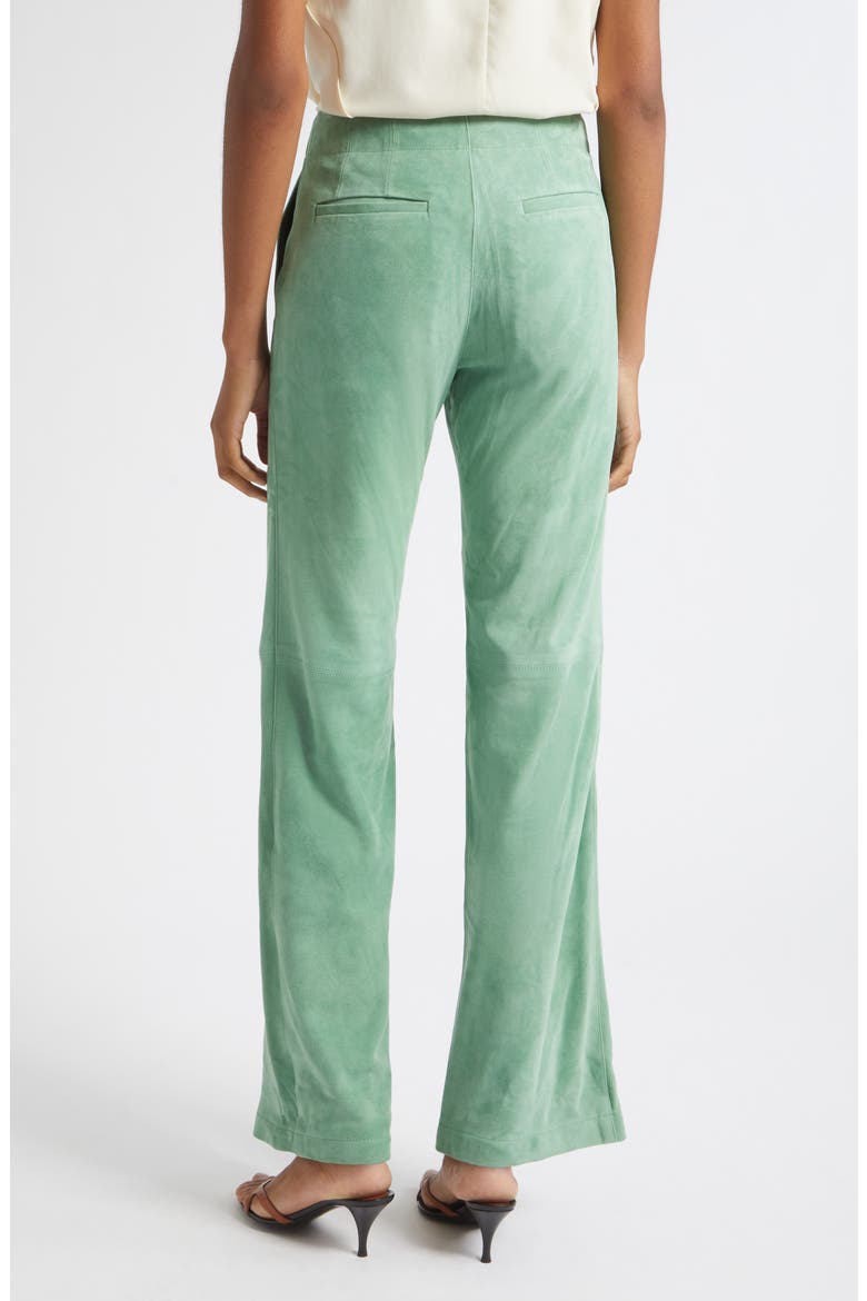 Freja Wide Leg Suede Leather Jeans, Alternate, color, AVENTURINE