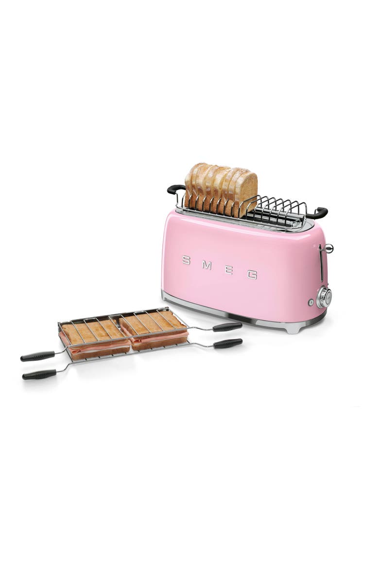 50s Retro Style Four-Slice Toaster, Alternate, color, PINK