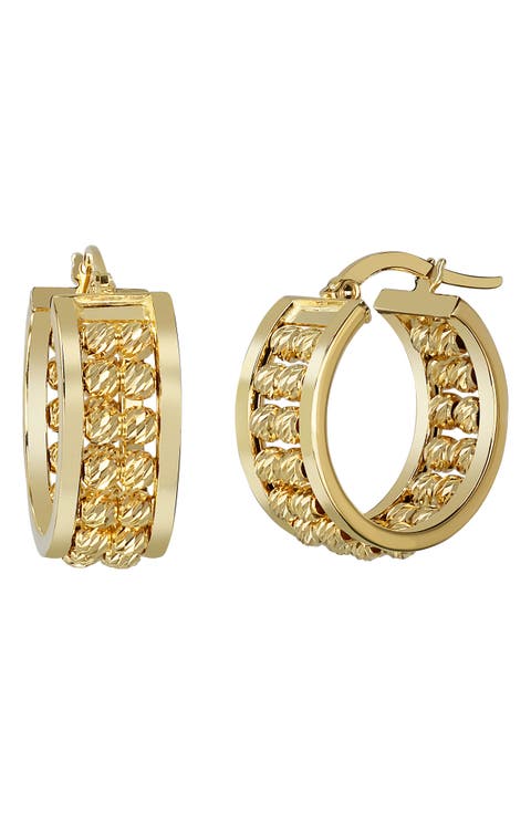 14K Gold Sphere Hoop Earrings (Online Trunk Show)