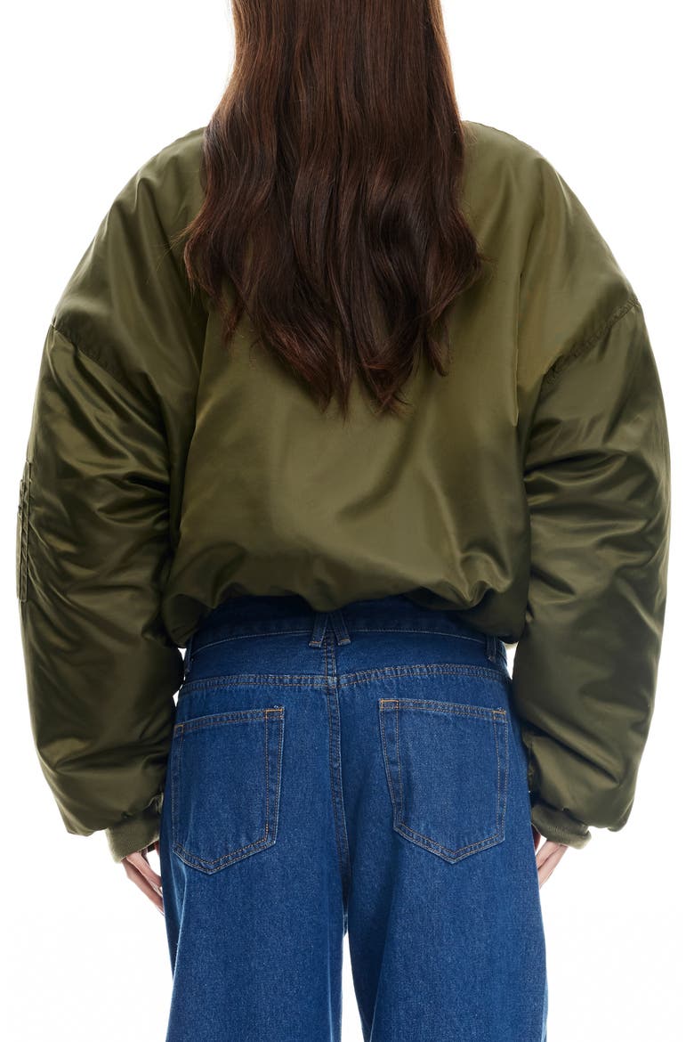 Essential Crop Bomber Jacket, Alternate, color, MINERAL