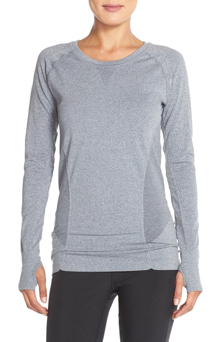 Zella 'Defined' Seamless Long Sleeve Tee, Main, color, 