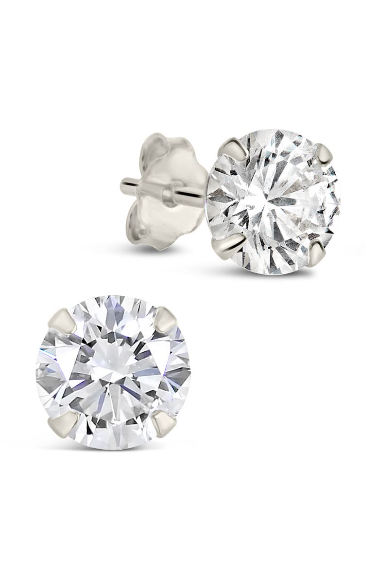 Sterling Forever Cubic Zirconia Stud Earrings, Main, color, 