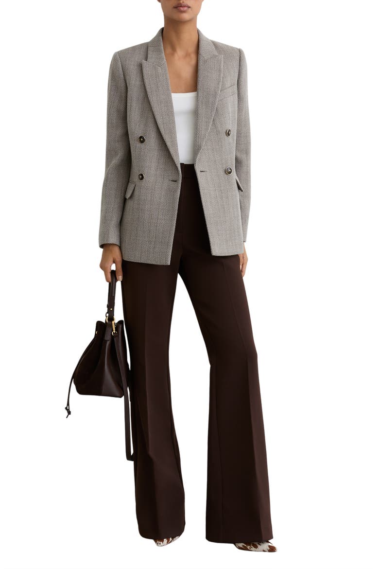 Ember Double Breasted Wool Blend Blazer, Alternate, color, GREY
