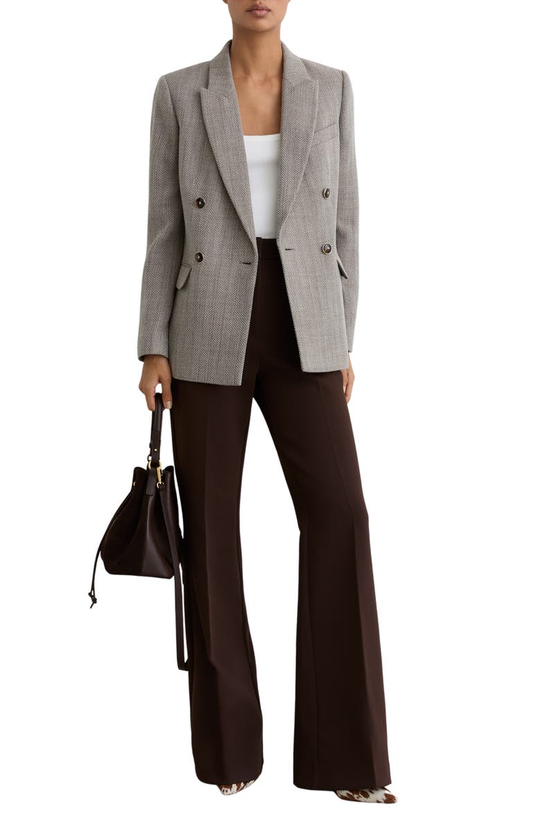 Reiss Ember Double Breasted Wool Blend Blazer, Alternate, color, Grey