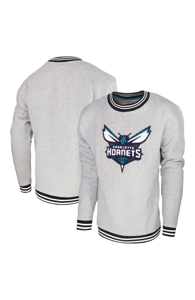 Stadium Essentials Men's Stadium Essentials Heather Gray Charlotte Hornets Club Level Pullover Sweatshirt, Main, color, Heather Gray