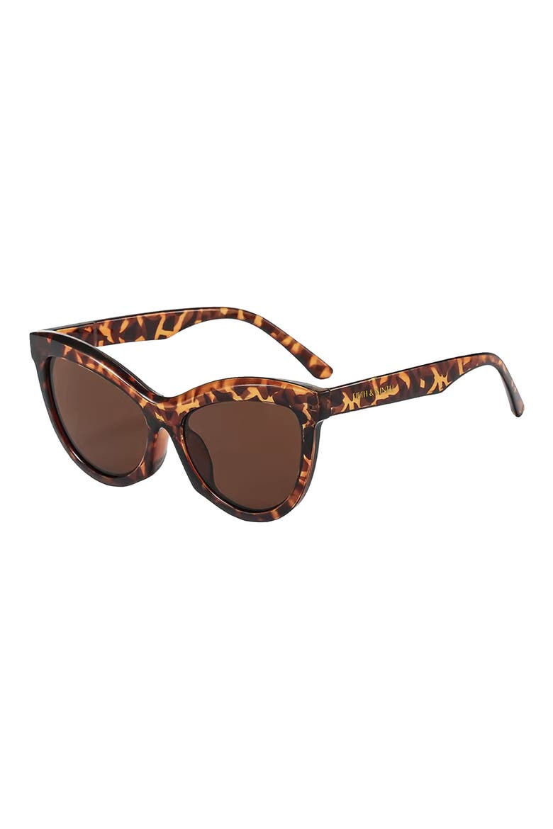 Pippa 73mm Oversize Polarized Cat Eye Sunglasses, Alternate, color, TORTE