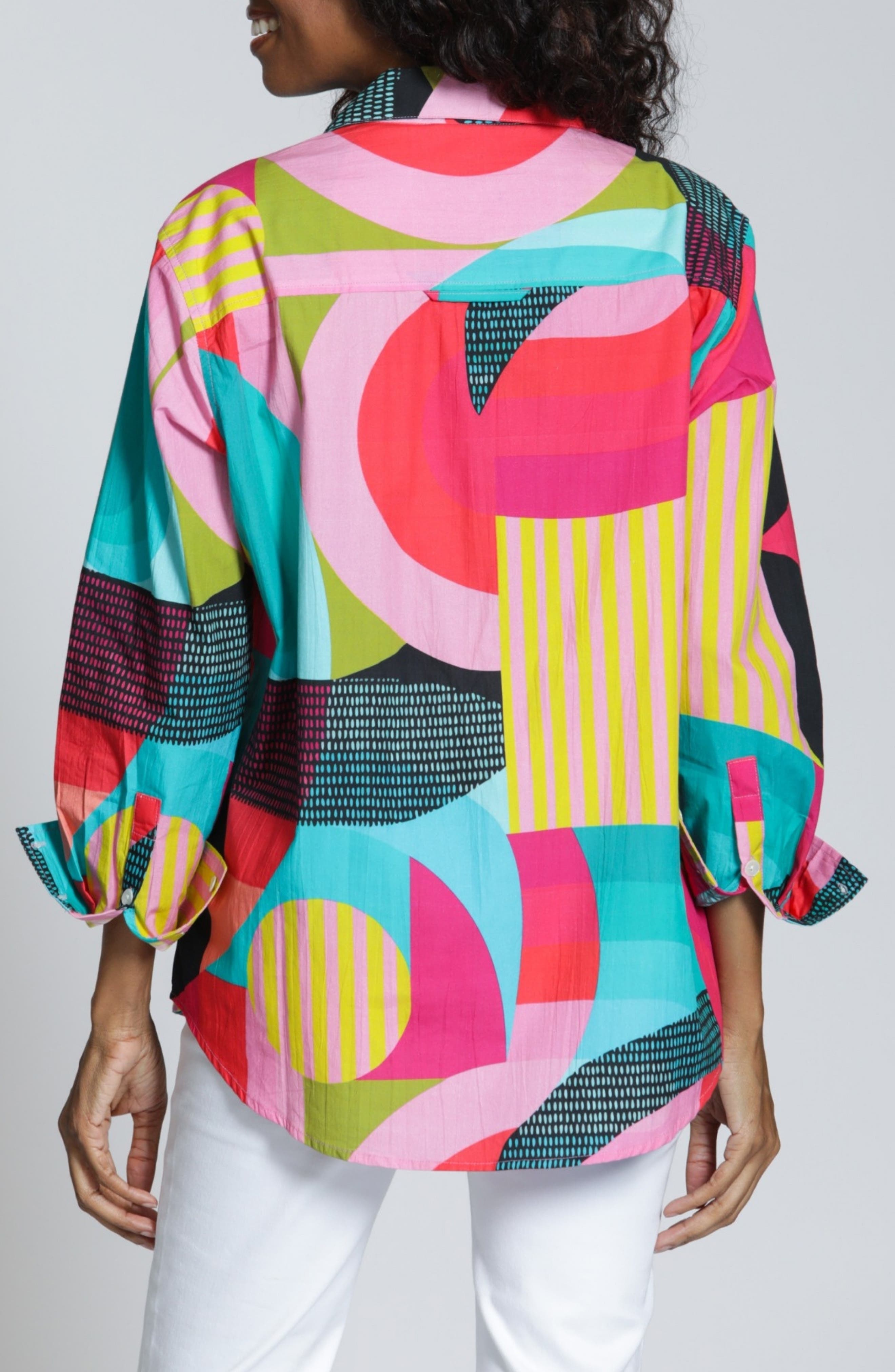 Print Cotton Button-Up Shirt - image 4