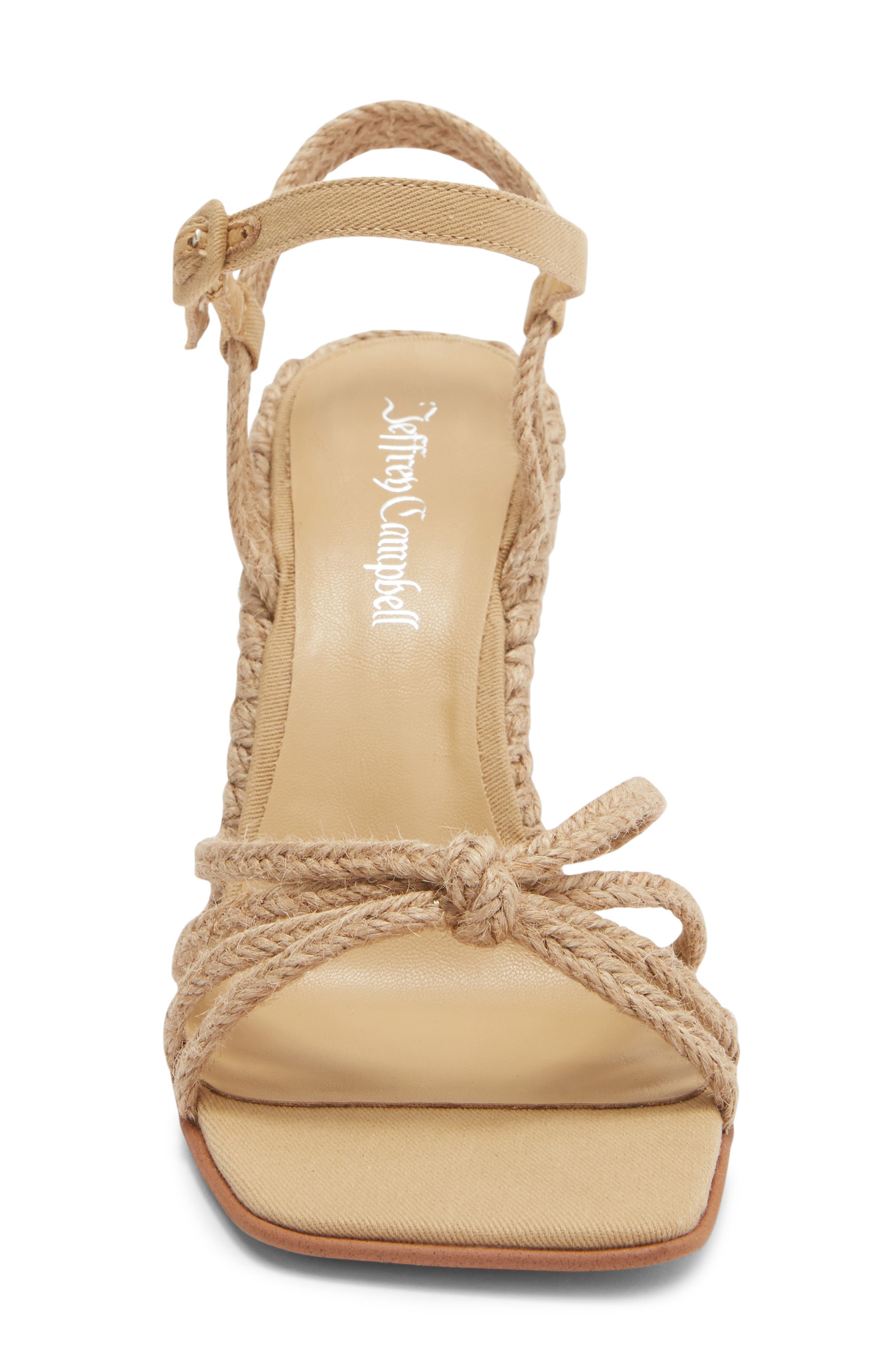 Jeffrey Campbell Harvester Ankle Strap Wedge Sandal, Alternate, color, Tan Jute