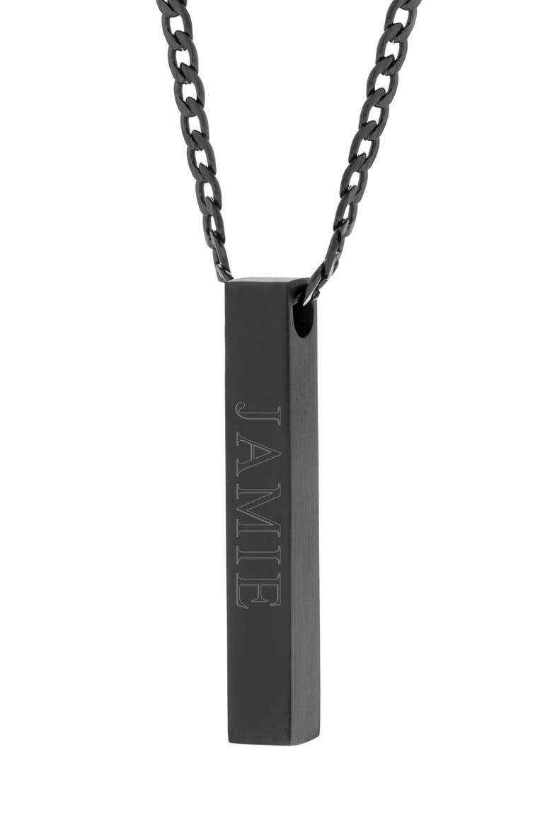 Men's Engravable Stainless Steel Necklace, Alternate, color, BLACK