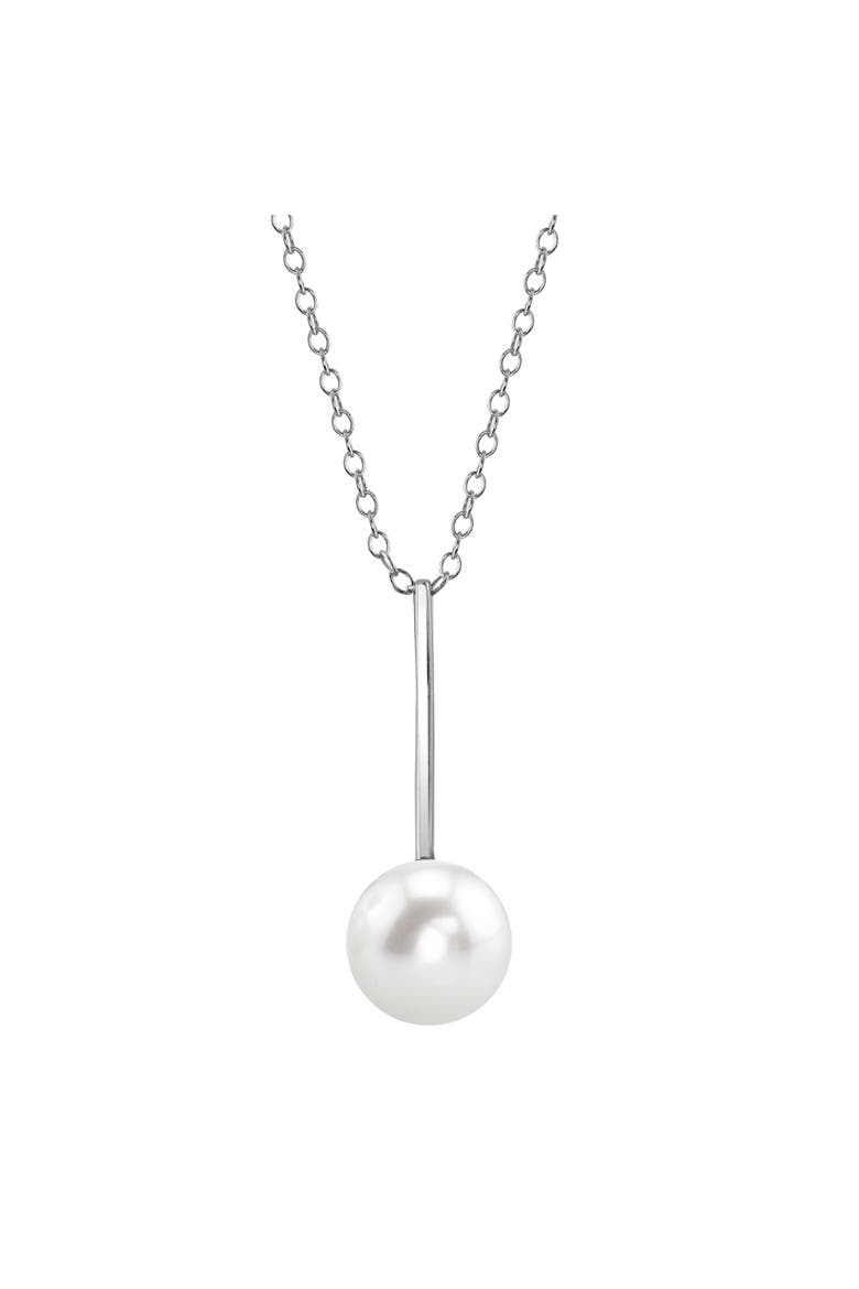 14K Gold Freshwater Pearl Emmanuelle Pendant, Main, color, White Gold