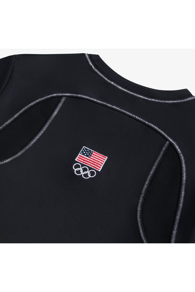 Women's Black Team USA Long Sleeve T-Shirt with Thumbholes, Alternate, color, Black