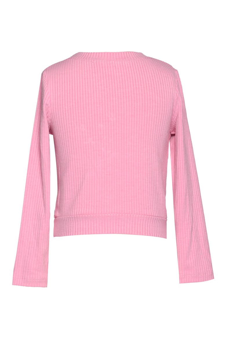 Kids' Crystal Heart Rib Top, Alternate, color, BRIGHT PINK