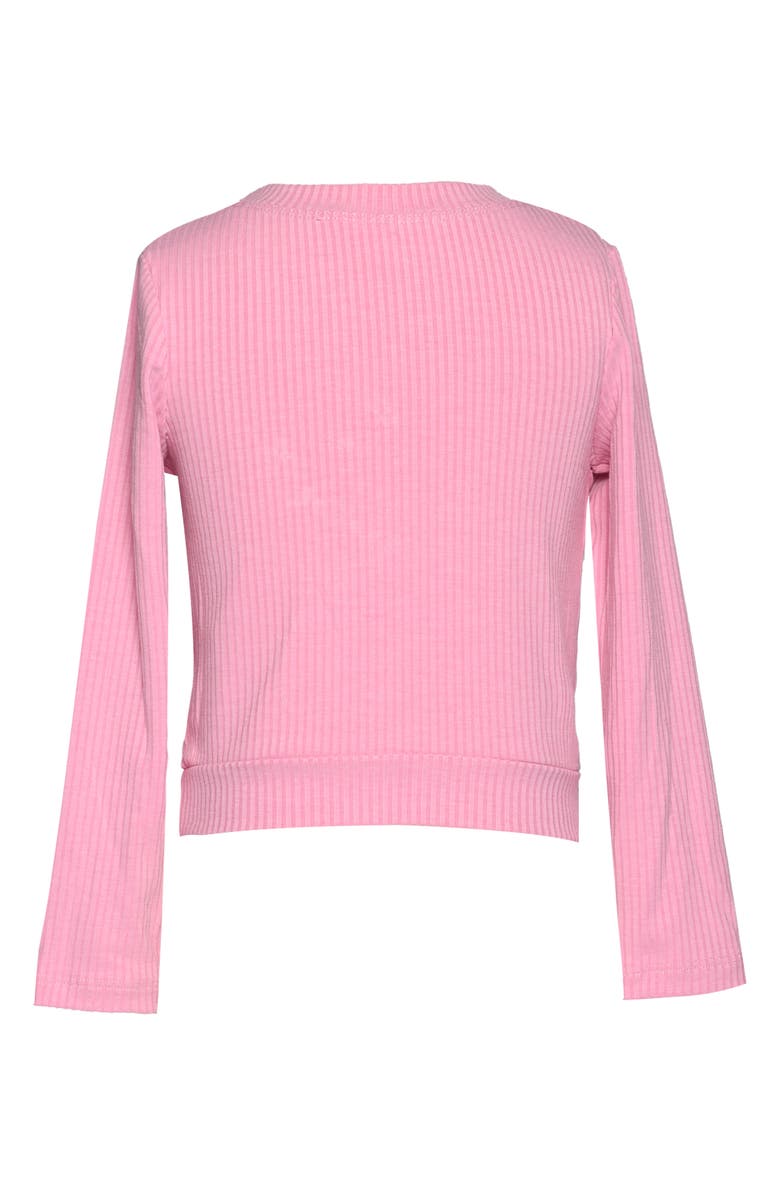 Truly Me Kids' Crystal Heart Rib Top, Alternate, color, Bright Pink