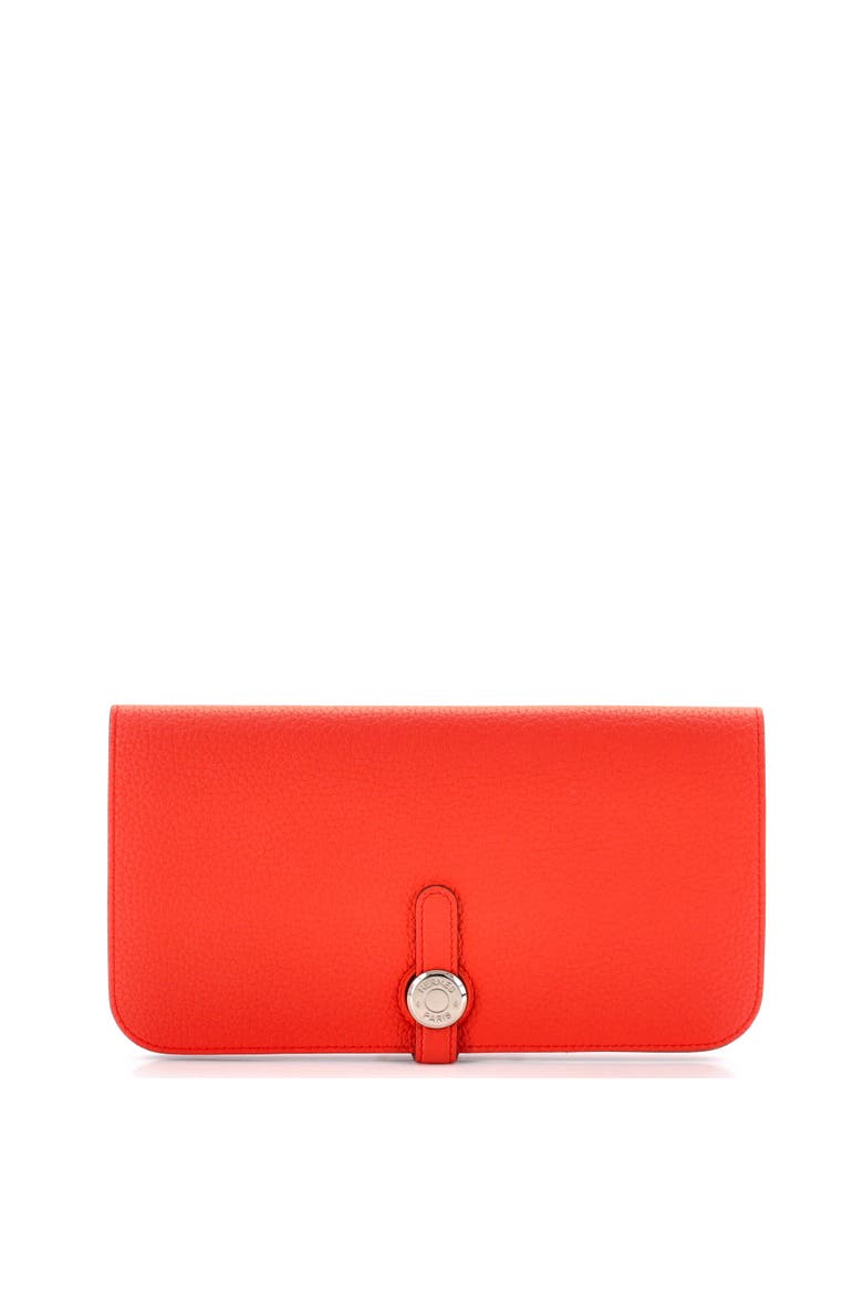 Dogon Recto Verso Wallet Leather, Main, color, Orange Poppy