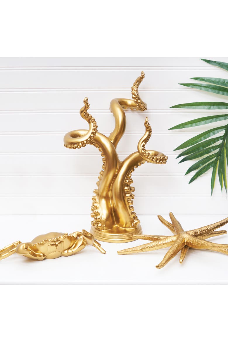 Gold Double Sea Star Figurine, Alternate, color, Gold