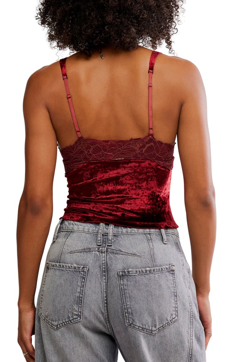 Bed of Rose Velvet Camisole, Alternate, color, GARNET GROTTO