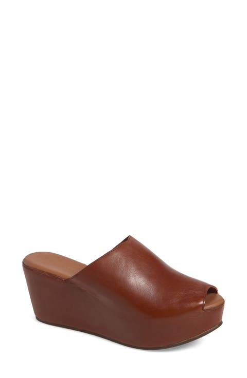 Waan Peep Toe Platform Wedge Mule
