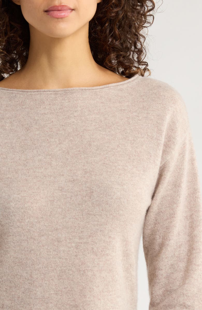 Nordstrom Cashmere Lounge Top, Alternate, color, Tan Oxford Heather