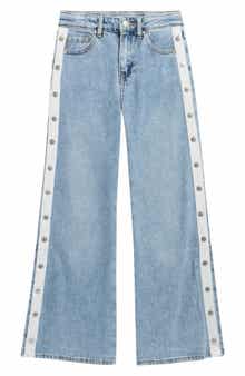 Tractr Kids' Snap Me Up Wide Leg Jeans