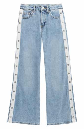 Tractr Kids' Snap Me Up Wide Leg Jeans