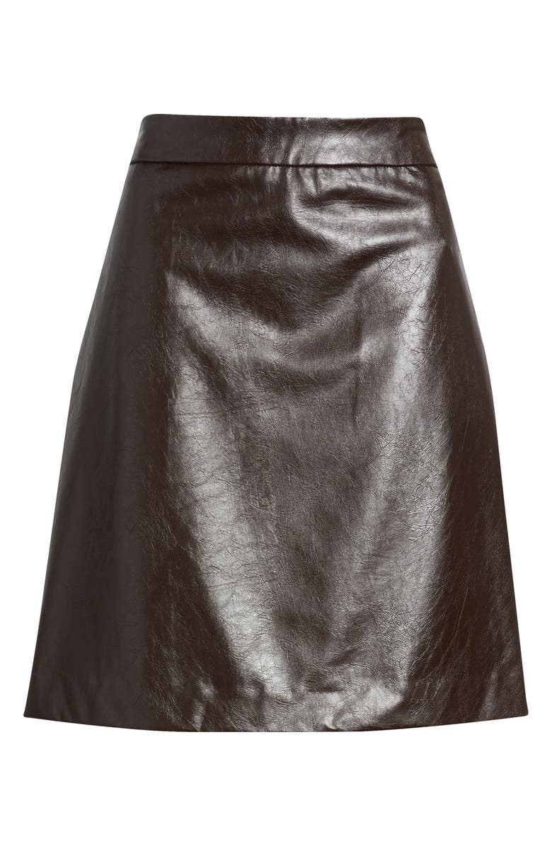 Anne Klein A-Line Faux Leather Skirt, Alternate, color,