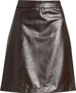 Anne Klein A-Line Faux Leather Skirt