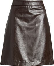 Anne Klein A-Line Faux Leather Skirt