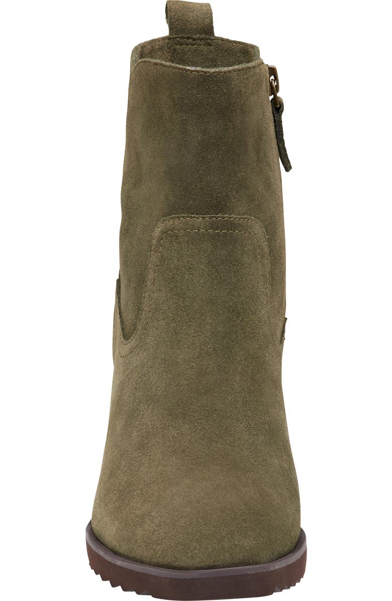 Johnston & Murphy Izzie Waterproof Platform Bootie, Alternate, color, Olive Waterproof Suede