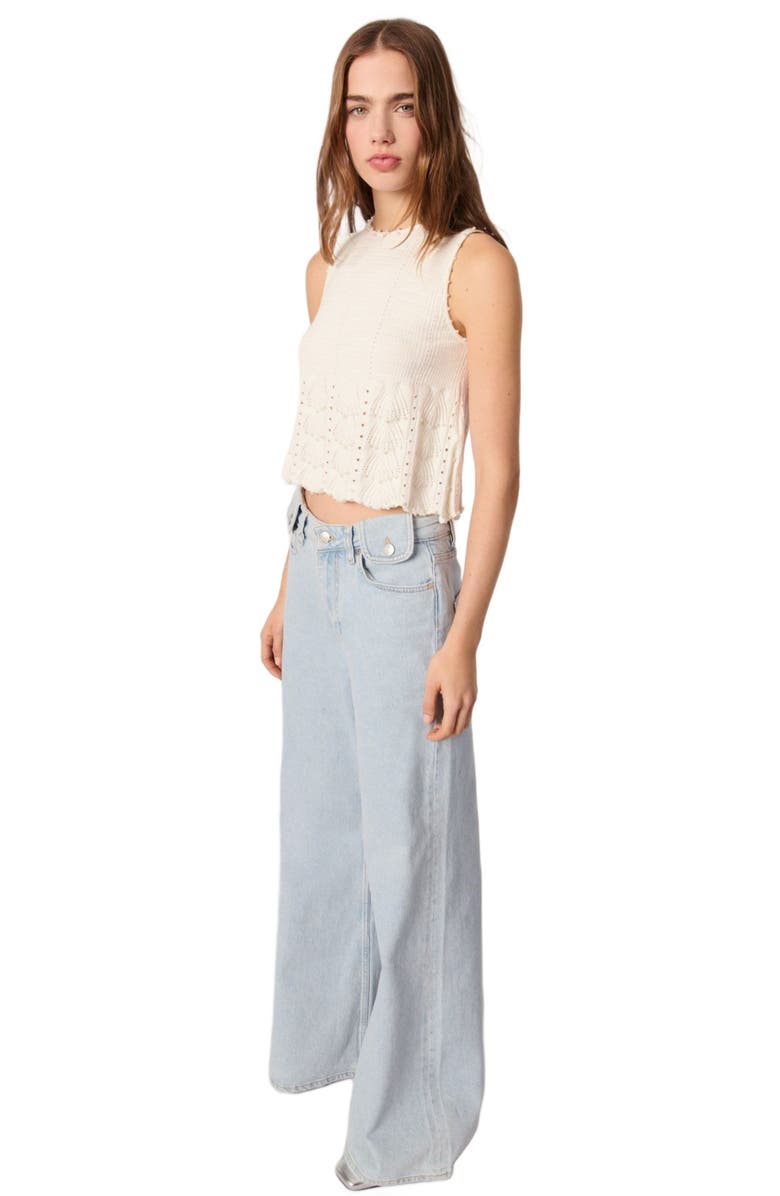 maje Faded wide-leg jeans, Alternate, color, Light Blue