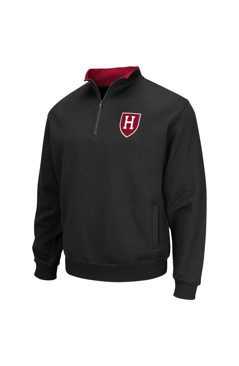 COLOSSEUM Men's Colosseum Black Harvard Crimson Tortugas Team Logo Quarter-Zip Jacket, Alternate, color, Black