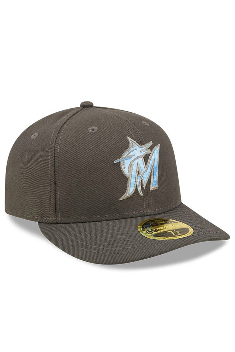Men's New Era Graphite Miami Marlins 2022 Father's Day On-Field Low Profile 59FIFTY Fitted Hat, Alternate, color, Graphite