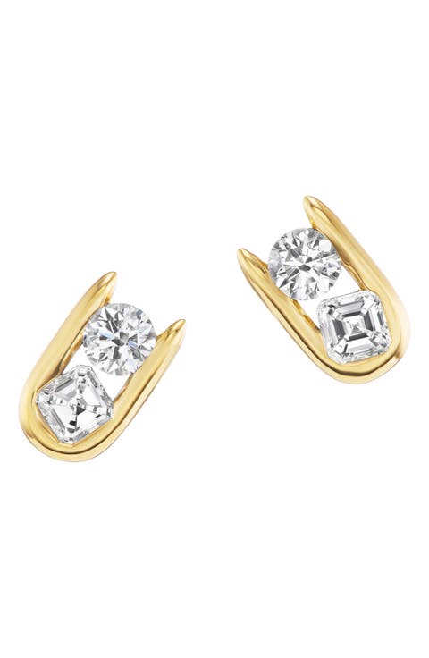 Impact Mixed Diamond Stud Earrings
