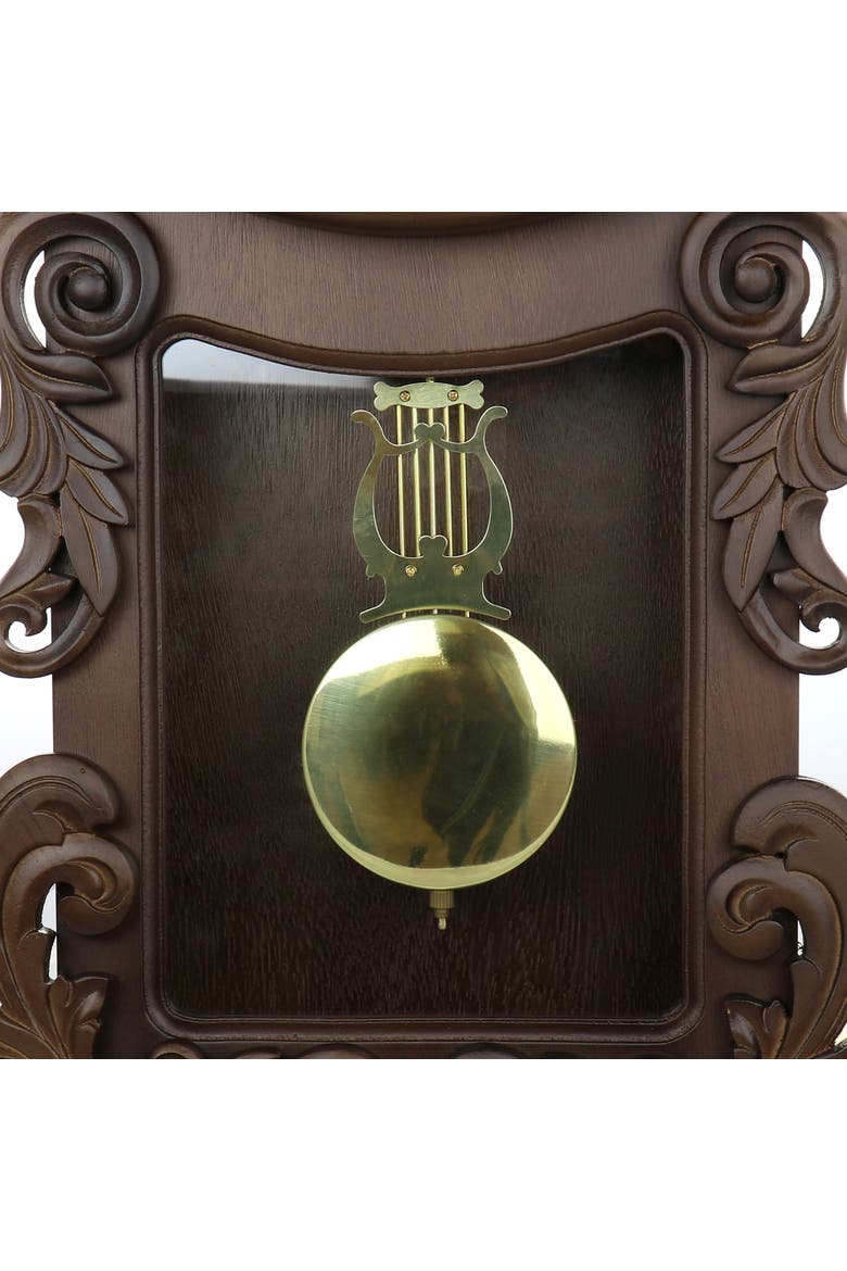 Chestnut Chiming Pendulum Wall Clock, Alternate, color, Chestnut