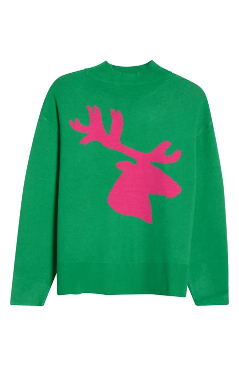 Milly Moose Mock Neck Sweater