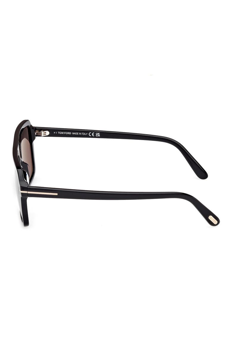 Vincent 56mm Pilot Sunglasses, Alternate, color, SHINY BLACK/ ECO/ SMOKE LENSES