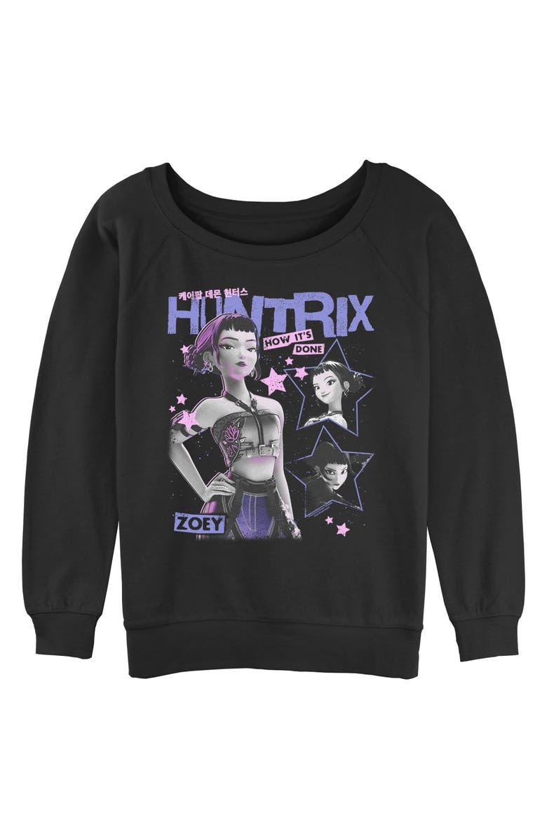 KPop Demon Hunters Junior's KPop Demon Hunters Pop Star Huntrix Zoey  Sweatshirt, Main, color, Black
