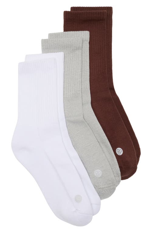Zella 3-pack Crew Socks In Brown
