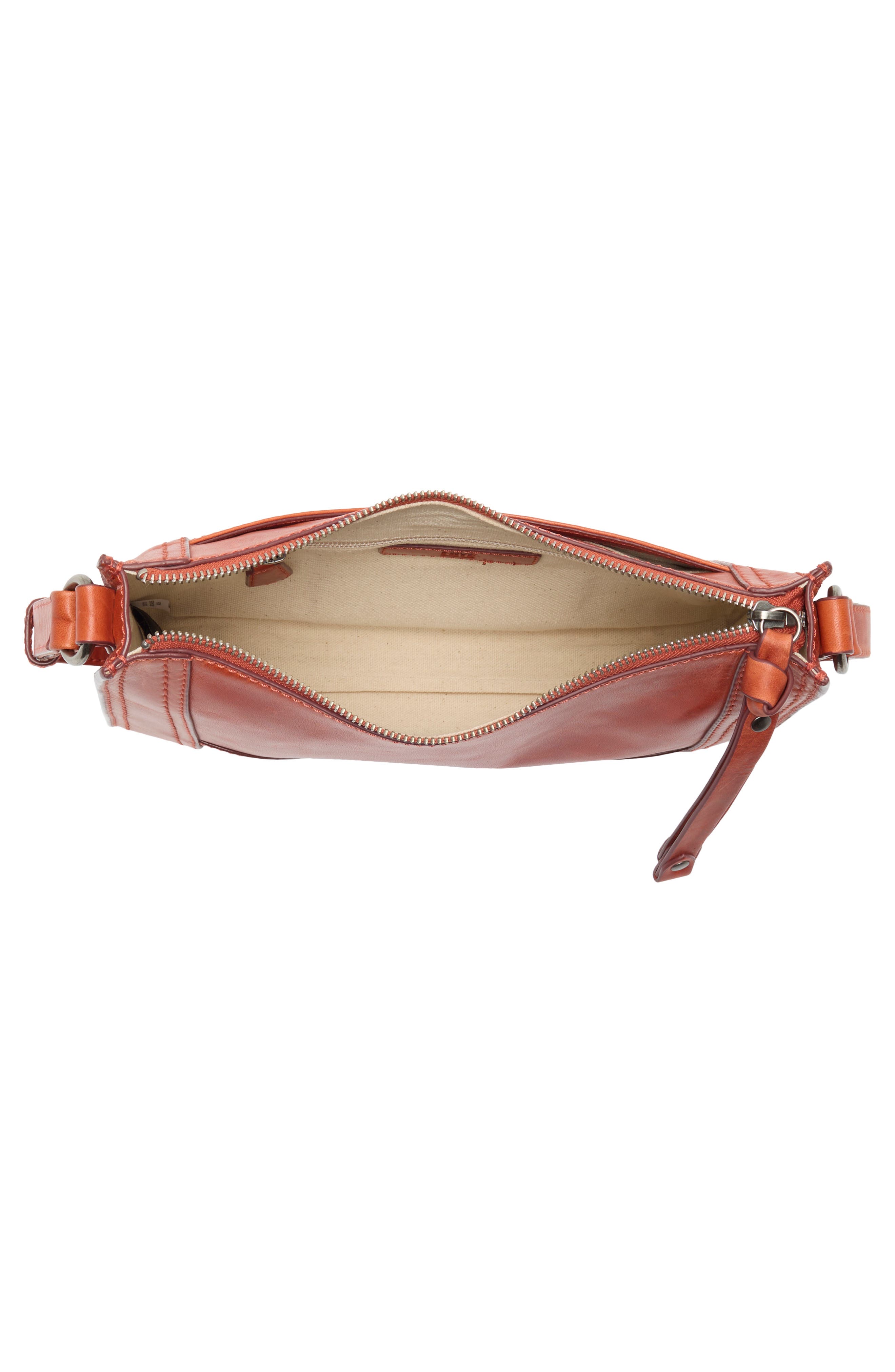 Melissa Zip Leather Crossbody, Alternate, color, PERSIMMON