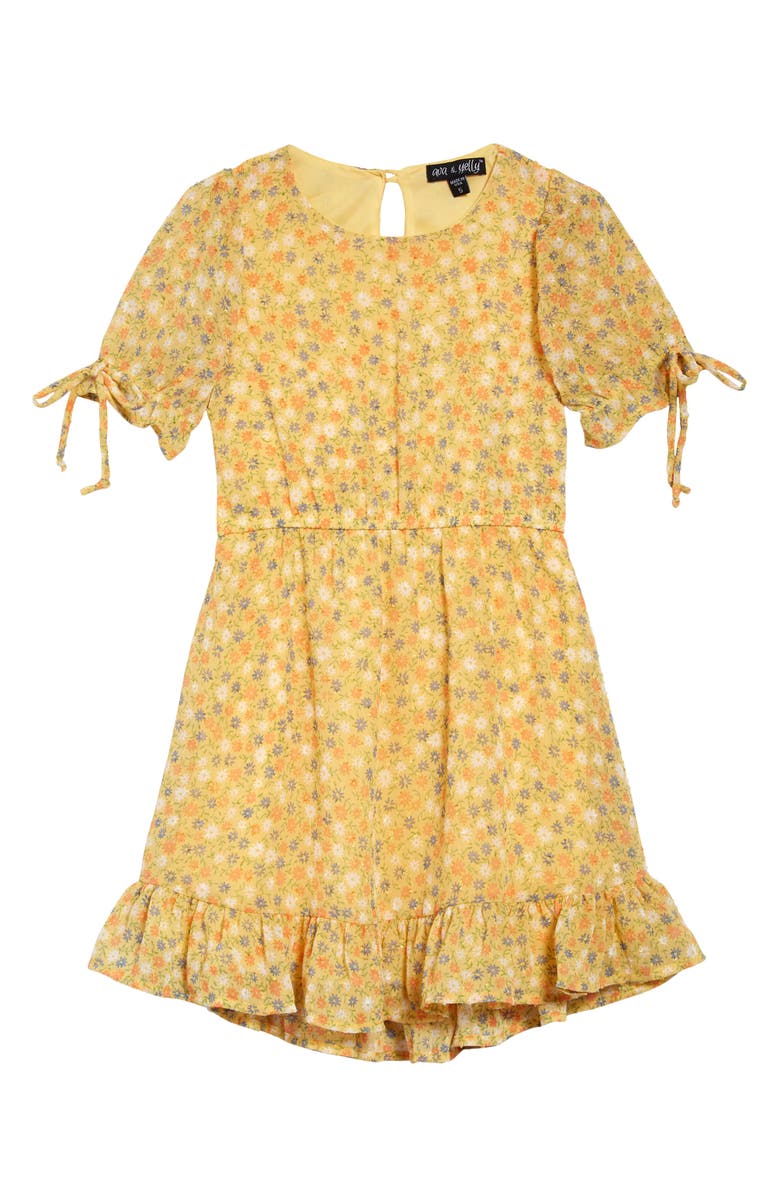 Ava & Yelly Kids' Ditsy Floral Chiffon Dress, Main, color,