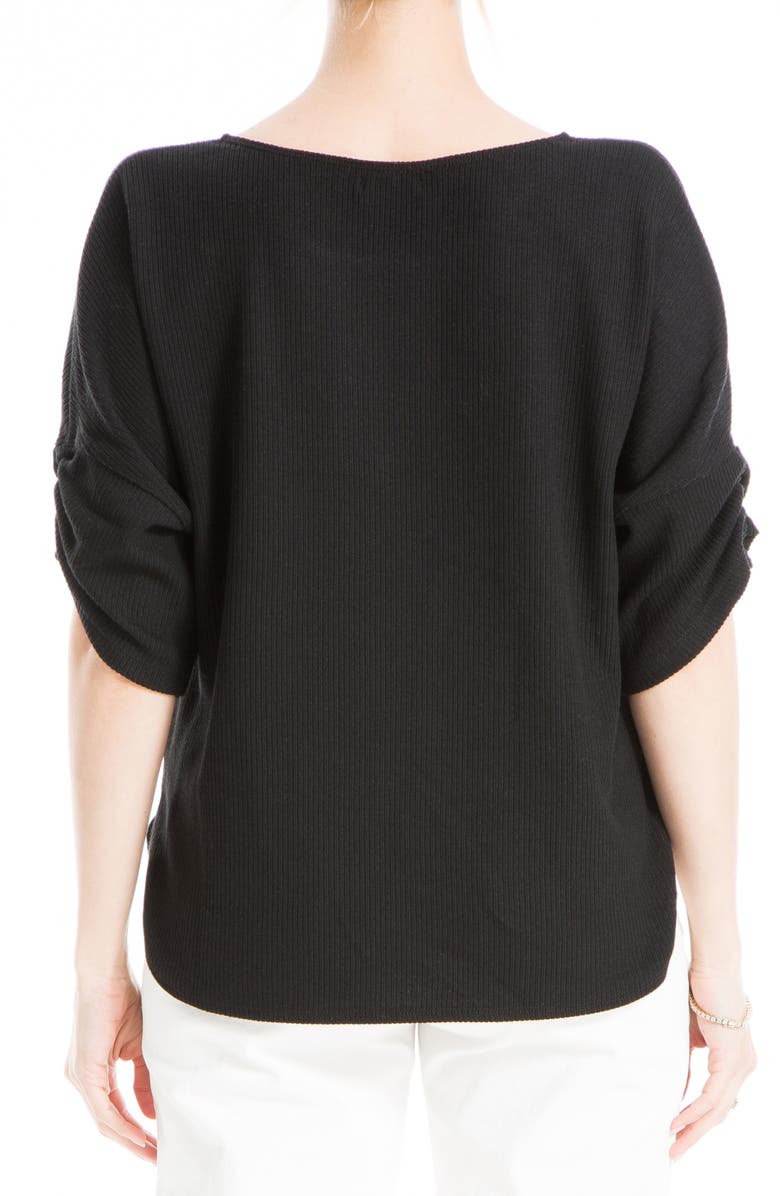 MAX STUDIO Rib Ruched Sleeve Top, Alternate, color, 