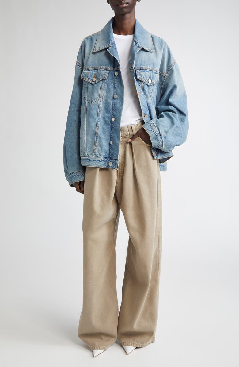 Haikure Candy Pleated Wide Leg Jeans, Alternate, color, Ecru